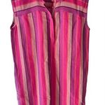 Tommy Hilfiger Linen Striped Orange Pink and Purple Sleeveless Polo Dress Photo 0
