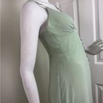 Azazie  BECCA Agave Sheath V-Neck Chiffon Dress.  B4 Photo 7