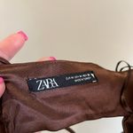ZARA  Satin Effect Crop Top Dark Brown 7385/471 Size M Photo 5