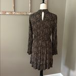 Popsugar  Mock Neck Mini Dress Leopard Animal Print Cuffed Flutter Sleeves Size M Photo 3