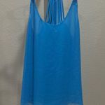 E & M  Blue Strappy Sleeveless Blouse Small Photo 9