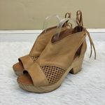 Free People  Revolver Platform Open Toe Clog Tan Brown Size EU 38 US 7.5 Photo 3