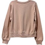 Anthropologie New  Beaded Bow Sweatshirt Top Embellished Lace Pullover Pink Small Photo 5