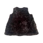 Talbots  Faux Fur Vest Womens‎ S Chocolate Brown Quilted Open Front Photo 5