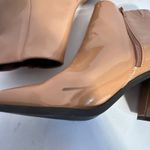 BP Pointed Toe Block Heel Patent Ankle Boots Women Size 9.5 Tan Photo 5