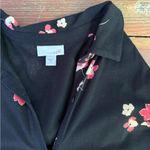 J. Jill Pima Cotton Floral Button Front Collared Dress ~ Size Small 💚🍄 Black Photo 4