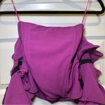 Lulumari  Purple Wired Ruffle Off Shoulder Blouse size S Photo 2