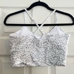 Scorpio Sol Womens M White Ditsy Cheetah Regina Cross Back Sport Bra Workout Gym Photo 2