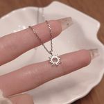 Sun Pendant Necklace for Women Silver Photo 4