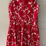 Talbots  Fit & Flare Floral Dress Size 6P Red and White Twee Garden Wedding Tea Photo 0