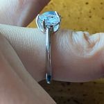 Natural Aquamarine Sterling Silver Heart Ring Size 7 Photo 2