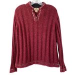 Woolrich  Ruby Heather Quarter Zip Cable Knit Sweater Sz L Lambswool Sustainable Photo 0