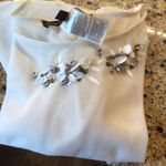 White House | Black Market WHBM 3/4 Embellished Mesh Tee in Ecru with Camisole sz MP NWT Photo 3