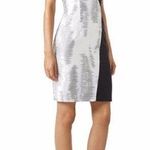 Bibhu Mohapatra Mini Dress 4 Two Face Jacquard Silver Black Luxury Cocktail Silk Photo 0