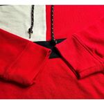 Tommy Hilfiger : Red Colorblock Oversized Logo Hoodie Dress Photo 4