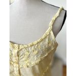 Vintage 90s Yellow Cotton Floral Embroidered Ruffle Button Corset Tank Top Photo 4