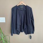 BLANK NYC NWT Linen Drape Front Pinstripe Jacket S Photo 3