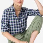 J.Crew NWT  Women’s Classic Fit Boy Shirt Campbell Plaid Flannel Size 4 Photo 0