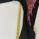 Bob Mackie  Sequin Peacock Vintage 90s Rhinestone Eye Dolman Sleeve Top Black M Photo 7