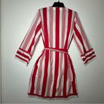 J.Crew  Belted Poplin Tunic
Dress Red White Striped Fringe
Trim Size 10 Photo 2