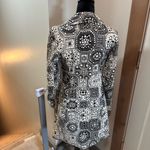 Trina Turk Black White Geometric Print Coat Dress Button Down Blazer Jacket 4 Photo 5