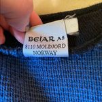 Beiar Norway Vintage blue and Black wool sweater with snakeskin patch Small Photo 9