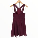 Lulus Lulu’s Forevermore Burgundy Skater Dress Halter Neck NWT size Small Photo 8