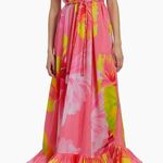 NWT Hemant & Nandita Strapless Floral Maxi Dress Size Small Pink Photo 2