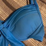La Blanca  Blue Swimsuit Front Tie Bikini Top ONLY Size Small EUC #1920 Photo 2