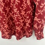 Knox Rose  Boho Button Up Shirt Burgundy Abstract Floral High Low Hem Size XXL Photo 7