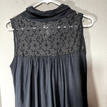 Soprano  Sleeveless Gray Dress Bubble Hem Lace Mini Cowl neck Size L Photo 3