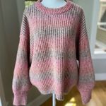 Universal Threads Universal Thread Red Brown Striped Cozy Oversized Crewneck Sweater Size Medium Photo 0