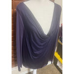 Gap Shirt Purple Cowl Drape neck Long Sleeve Women’s Top luxe knit sz XL Photo 1
