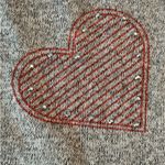 Cozy Gray Live and Lace Heart Print Women's Sweater 3/4 ruched sleeves size L Size L Photo 8