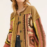 Free People  No Rain Crochet Sweater Jacket Photo 0