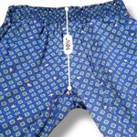 Aerie Blue Geometric Crown Print High Rise Straight Leg Silky Pants Sz M Photo 9