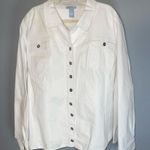 White stretchy denim jacket top blouse Liz & Me woman’s size 5X NWT Photo 0