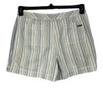 Liz Claiborne SZ 14 Jean Shorts Striped Hi-Rise Flat Front Rear Pockets Multi Photo 2