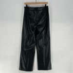 Avec Les Filles  Black Vegan Leather High Rise Wide Leg Crop‎ Pants Photo 7