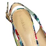 Kelly & Katie  Floral Open Toe heels Size 10 colorful bow girly bright sling back Photo 5