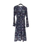 Lucky Brand Cottagecore Floral Long Sleeve Tie Waist Purple Pink Dress XS Photo 6