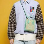 Gucci Monogram Jumbo GG Supreme Dollar Logo Pepper Mint Calfskin Mini Tote Bag Photo 3