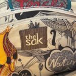 The Sak  Iris Metallic Silver Leather Crossbody Bag Purse Bird Floral Lining Photo 10