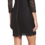 Adrianna Papell black lace mini dress scalloped sheer sleeves cocktail party 10 Photo 1