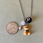 Handmade y2k Kawaii goth grunge style stainless steel chain necklace🎲🧸🦷🖤 Photo 7