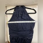 Susana Monaco Gathered Mock Neck NWT Dark Navy Blue Jumpsuit Wide-Leg Size L Photo 7