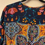 Anthropologie  Fig & Flower LARGE Navy Multicolor Floral Tunic Blouse Photo 12