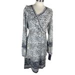 Hale Bob Chic‎ Wrap Dress Animal Print V Neck Long Sleeve Belted Midi Women's Photo 1