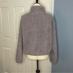 H&M  Oversized Sherpa Fleece Pullover Small Purple Lilac Snap Funnel Neck Cozy Photo 1