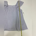 Old Navy  Blue and White Striped Shirt Ruffle Shoulder Size M NWT Photo 5